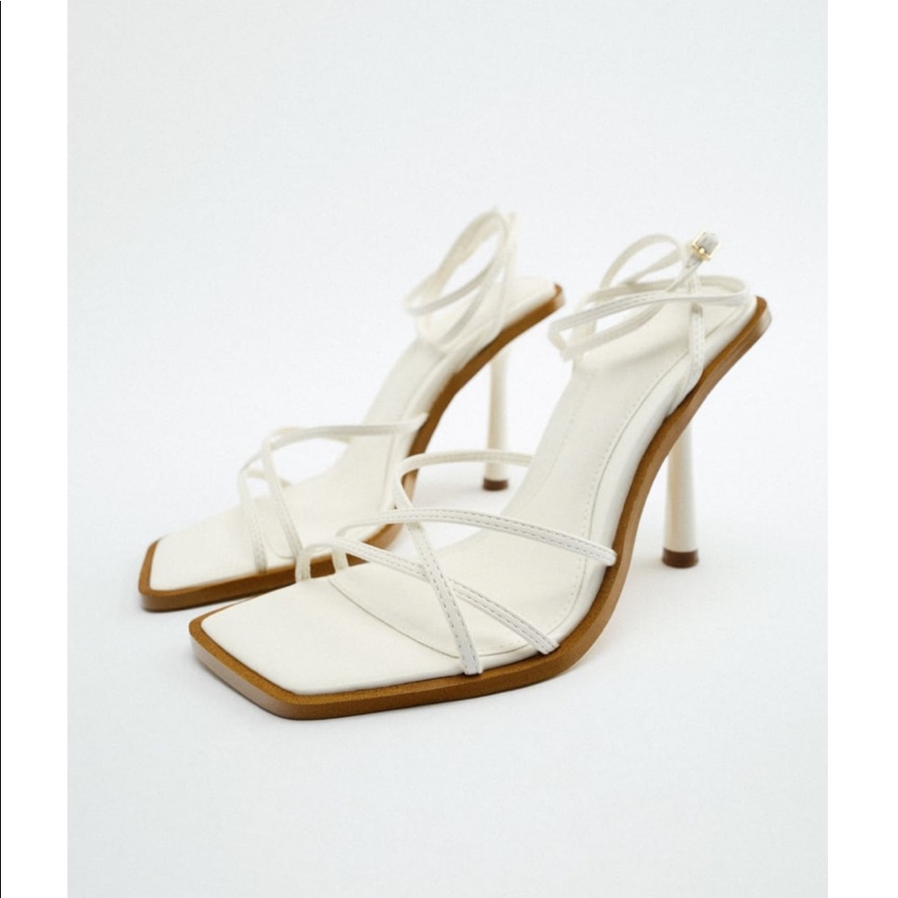 Zara Tie Strap Heeled Sandals